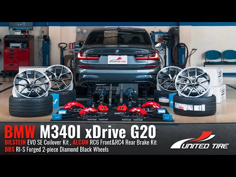 BMW M340I xDrive(G20)│20" BBS RI-S DIAMOND BLACK│BILSTEIN EVO SE Adaptive Plug and Play│ALCON RC4/RC