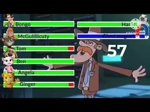 Talking tom and friends (2015) Incredible super fan vs friends with healthbars (with timer)