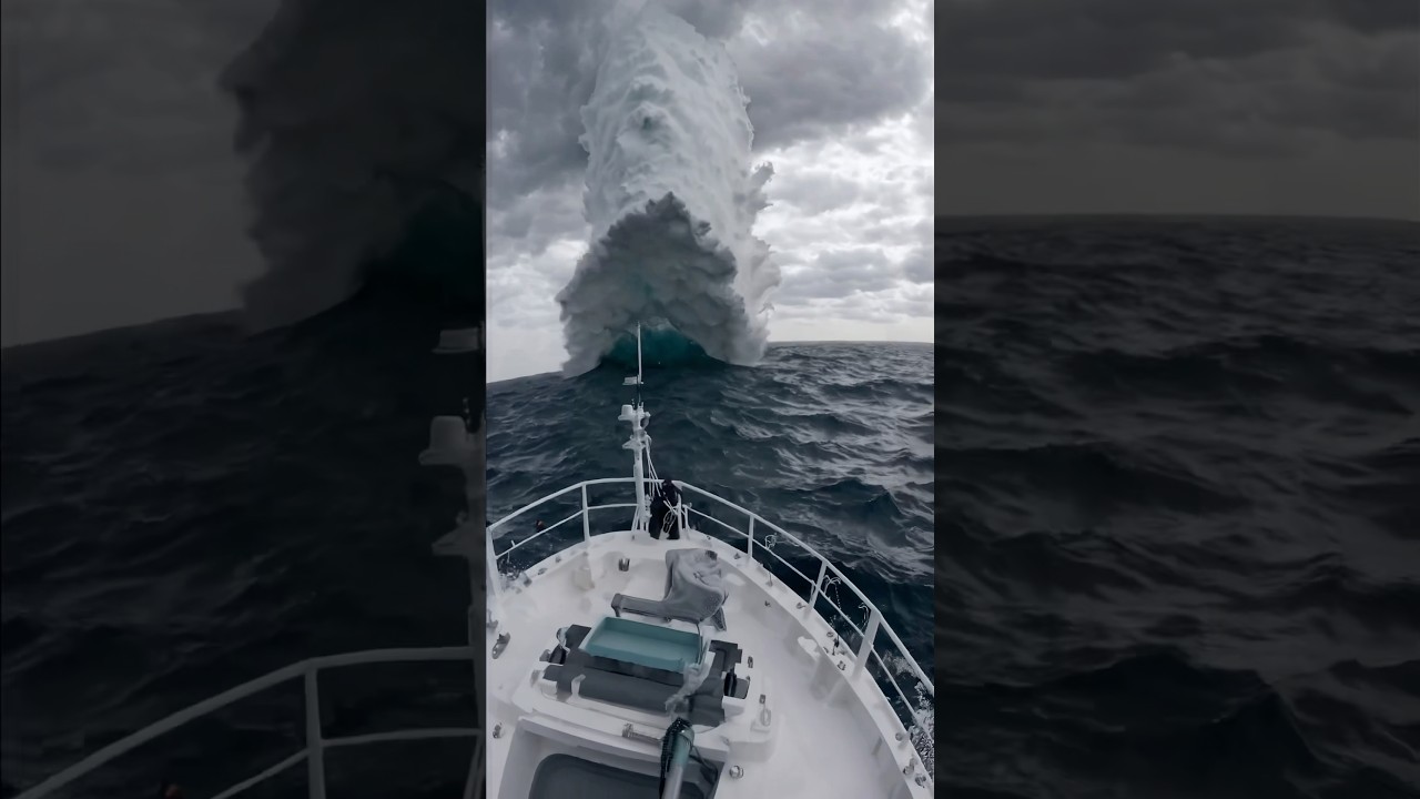 giant waves in the Atlantic Ocean #ocean #waves #atlanticocean #шторм #storm