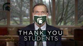Message of thanks to MSU students from President Stanley