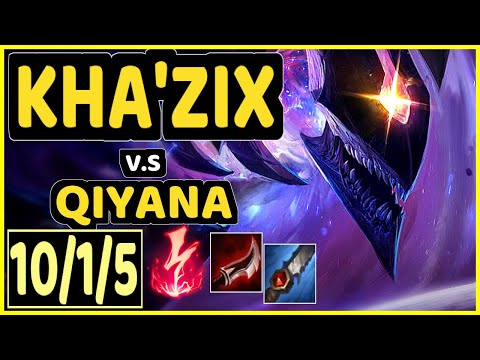 GILIUS (KHA'ZIX) vs QIYANA - 10/1/5 KDA JUNGLE CHALLENGER GAMEPLAY - EUW