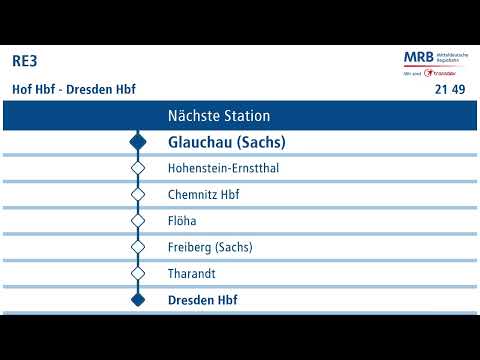 Ansagen RE3 von Hof Hbf nach Dresden Hbf