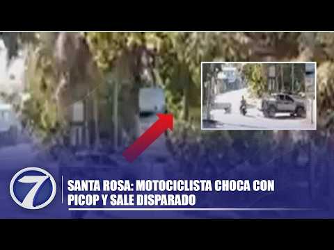 Santa Rosa: Motociclista choca con picop y sale disparado