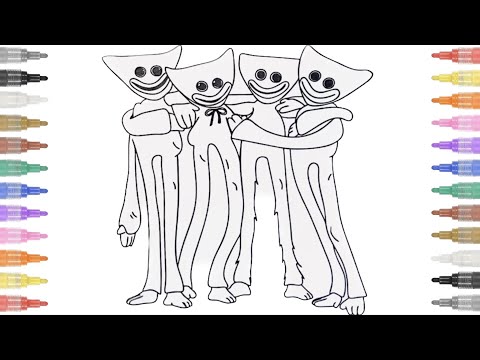 4 versions Huggy Wuggy/Kissy Missy coloring pages/Cartoon - On & On (feat. Daniel Levi)[NCS Release]