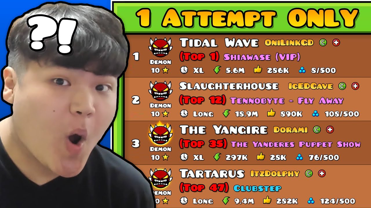 Trying 1 ATTEMPT on TOP 50 HARDEST DEMONS! (2025 EDITION) | Geometry Dash 2.2