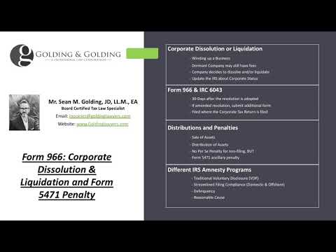 Form 966: (New) Corporate Dissolution & Liquidation IRS