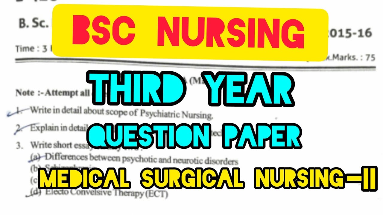 Bsc Nursing 3rd Year MSN-II Question paper