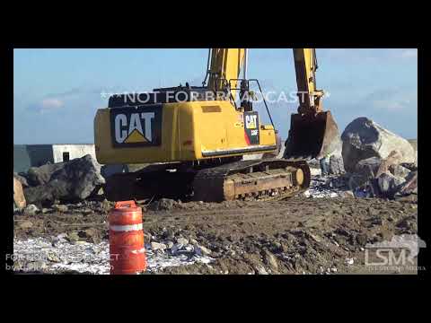 1-5-2018 Scituate, Ma Noreaster, blizzard, Seawall Break damage drone & ground w/SOT 4k Cape