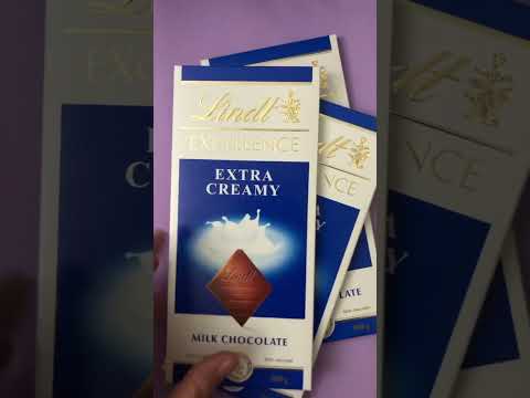 Lindt Excellence Extra Creamy Milk Chocolate asmr #shorts #satisfying #asmr #lindt #chocolate #sweet