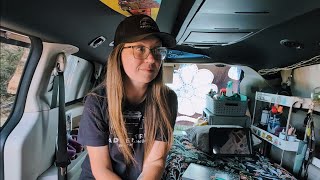 Desert Nights Alone - Solo Camping, Cozy Cooking & Coyote Songs | Female Van Life in a Minivan