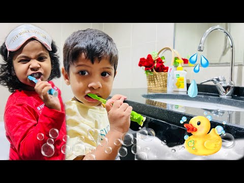 Brush your teeth song with Nafeesa and Ahmed | This is the way song | children songs