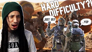 Hard Difficulty With ONLY 2 Helldivers!!! We BARELY got out Alive!!