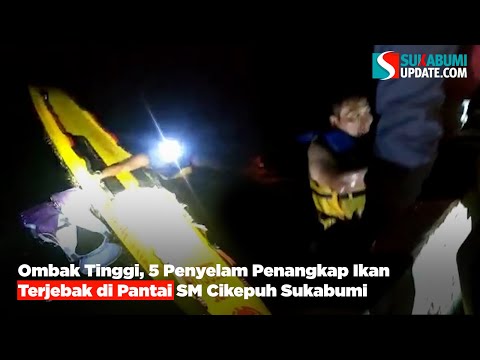 Ombak Tinggi, 5 Penyelam Penangkap Ikan Terjebak di Pantai SM Cikepuh Sukabumi