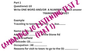 IELTS LISTENING PRACTICE TEST | CAMBRIDGE 10 (PART 1) TEST 2