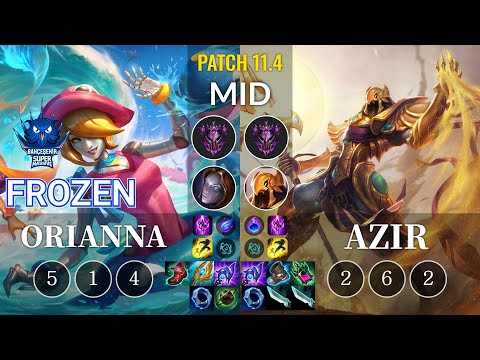 SUP Frozen Orianna vs Azir Mid - KR Patch 11.4