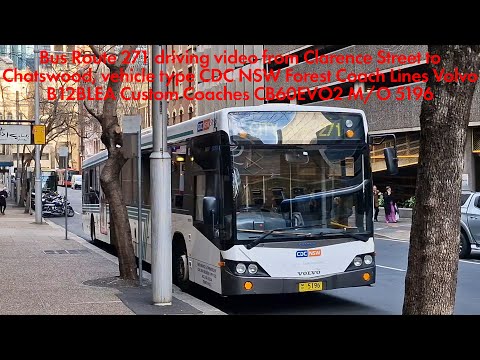 [4K] Volvo B12BLEA CB60EVO2 M/O 5196 driving video from Clarence Street to Chatswood (Route 271)