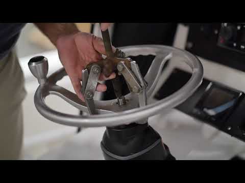 Blue Water Boat Steering Wheel Installation