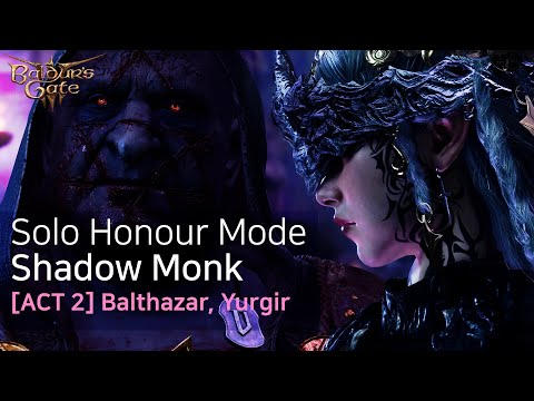 [Act 2] Baldur's Gate 3 Solo Shadow Monk Honour - Balthazar and Yurgir