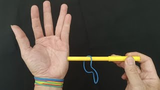 Magicians wouldn't want you to know this. Tutorial Pen and Rubber Band Trick That is so Amazing. 4k