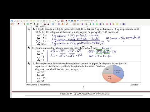 Rezolvarea Subiectului de la  Simulare pentru Evaluarea Națională , clasa 8,  județul Hunedoara 2022