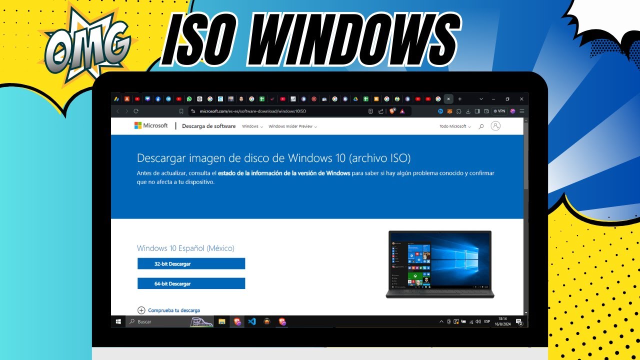 Cómo Descargar ISO de Windows 10 Oficial Desde Microsoft 32 y 64 bit en PC