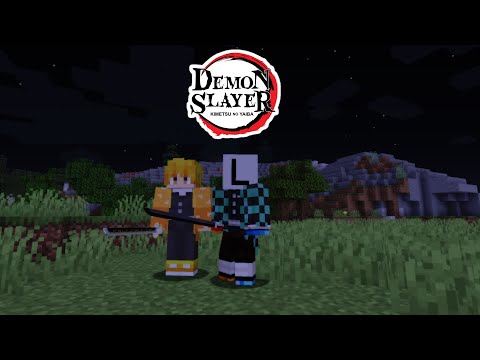 Its Just Minecraft Shorts - Demon slayer in Minecraft Tanjiro vs Zenitsu