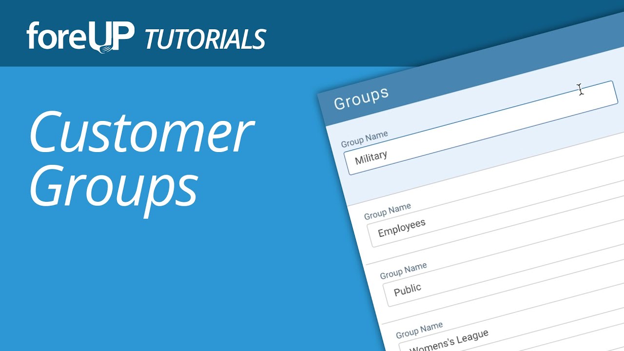 Customer Groups Tutorial
