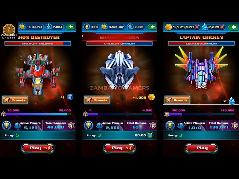 Alien Shooter | World Boss Comparison | Eron Destroyer | Captain Chicken | Shadow Cobra | Zambario