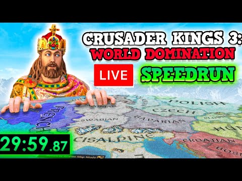 Crusader Kings 3 WORLD CONQUEST SPEEDRUN - The Spiffing Brit Live Perfectly Balanced