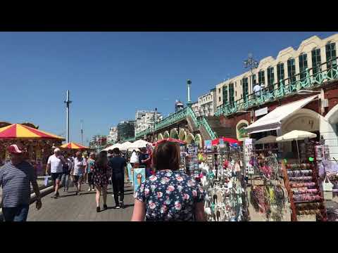 Brighton i360 and the shops by the beach