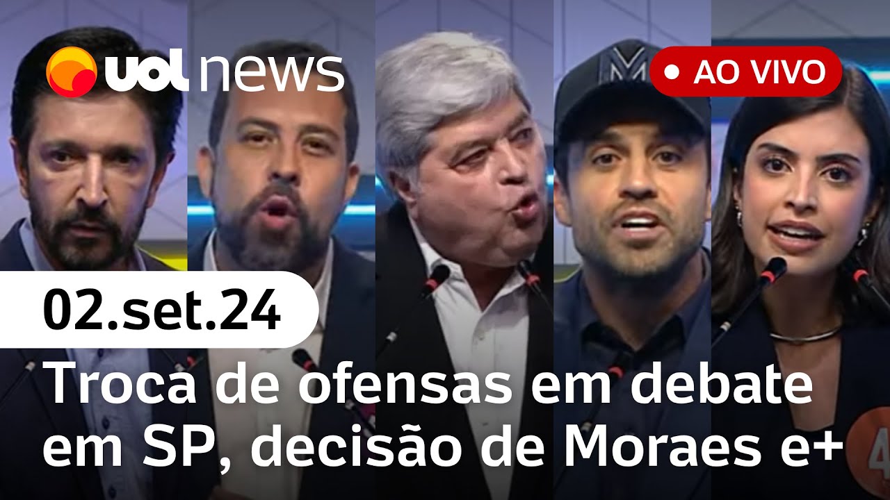 Debate em SP tem troca de ofensas; áudios de Pablo Marçal; Moraes e suspensão do X e+ | UOL News