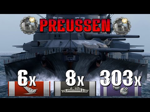Preussen Flanking: 457mm Guns & Secondary Carnage