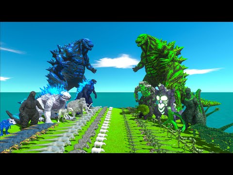 Blue Monster War - Team Blue Godzilla Earth Ice Frostbite VS Team Green Godzilla Earth Poison