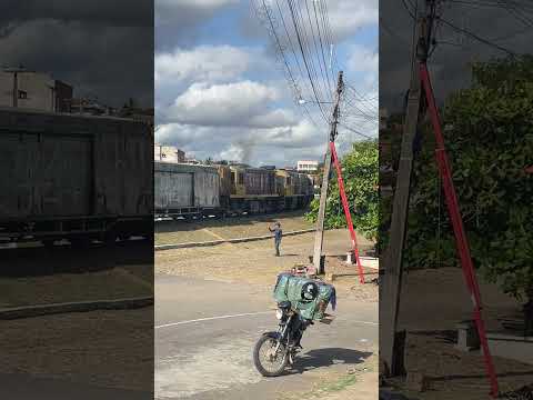 Movimento trens da FTL na Cidade de Pires Ferreira Ce um carregado e um vazio. #train #railway
