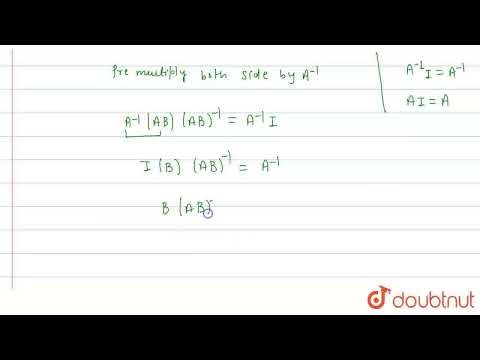 If A and B are invertible matrices of the same order, then (AB)^(-1) is equal to : | CLASS 12 |...