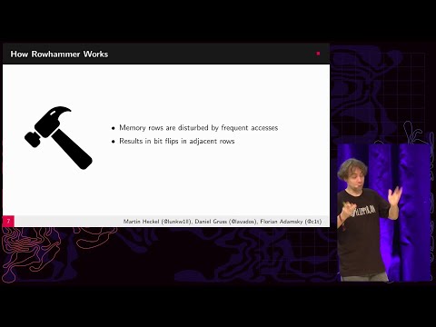 Video Thumbnail: 38C3 - Ten Years of Rowhammer: A Retrospect (and Path to the Future)