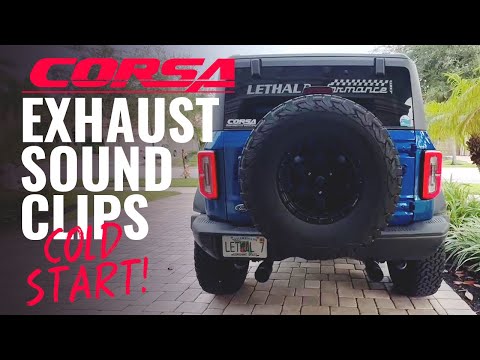 Cold start sound! Corsa Performance exhaust on a 2021+ Ford Bronco 2.7L!