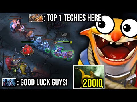 Farming Technique by TOP 1 TECHIES DOTABUFF - PIPE Techies 200IQ Build!!