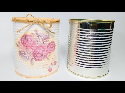 Decorando una lata con decoupage: fácil y económico