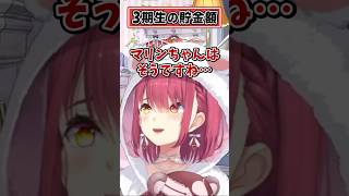 貯金額を発表する3期生ｗ【宝鐘マリン ホロライブ 切り抜き】#shorts
