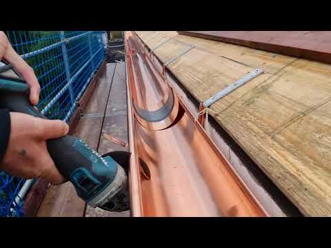 Dachrinne schneiden - Wir immer mit Flex - Kupferrinne