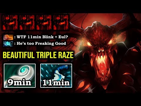 BEAUTIFUL TRIPLE RAZE SF GOD Crazy 9min Eul 13min Godlike 100% Magical Burst Deleted ALL DotA 2