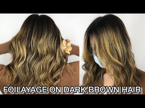 Full FOILAYAGE on DARK BROWN Hair Tutorial | Dark Hair...