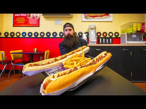 THIS 4 FOOT HOT DOG CHALLENGE HAS BEEN AROUND FOR 23 YEARS! | BeardMeatsFood