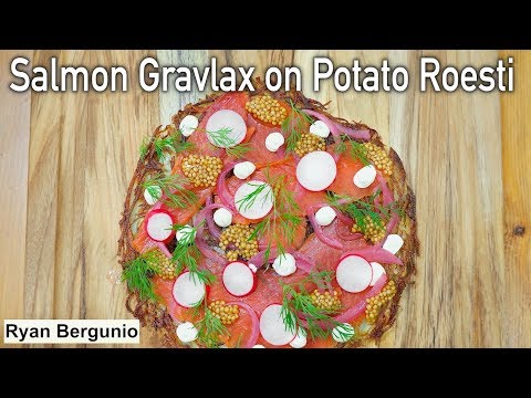 SALMON GRAVLAX ON POTATO ROESTI