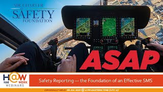 HAI@Work: Safety Reporting – the Foundation of an Effective SMS