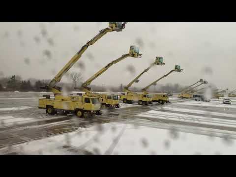 Aircraft de-icing rigs at PHL Philadelphia International Airport