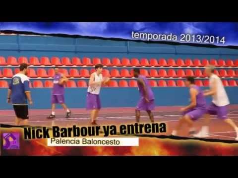 Primer entrenamiento de Nick Barbour Palencia Baloncesto 2013/2014