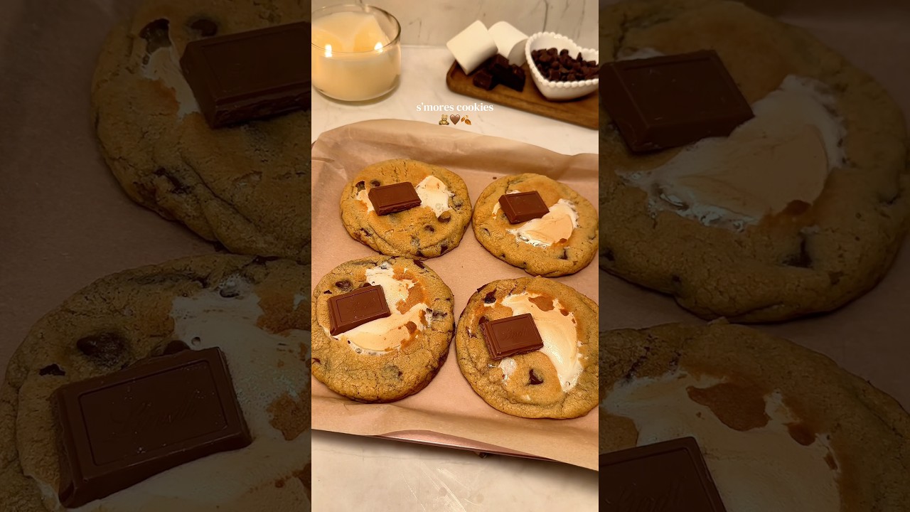 Gooey S’mores Cookies!!🤎🍫🍪 #baking #bakingrecipe #smores #cookies #recipe