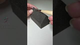 Hot Tool and Sponge Experiment ASMR #shorts #experiment #hot #burn #tool #smoke